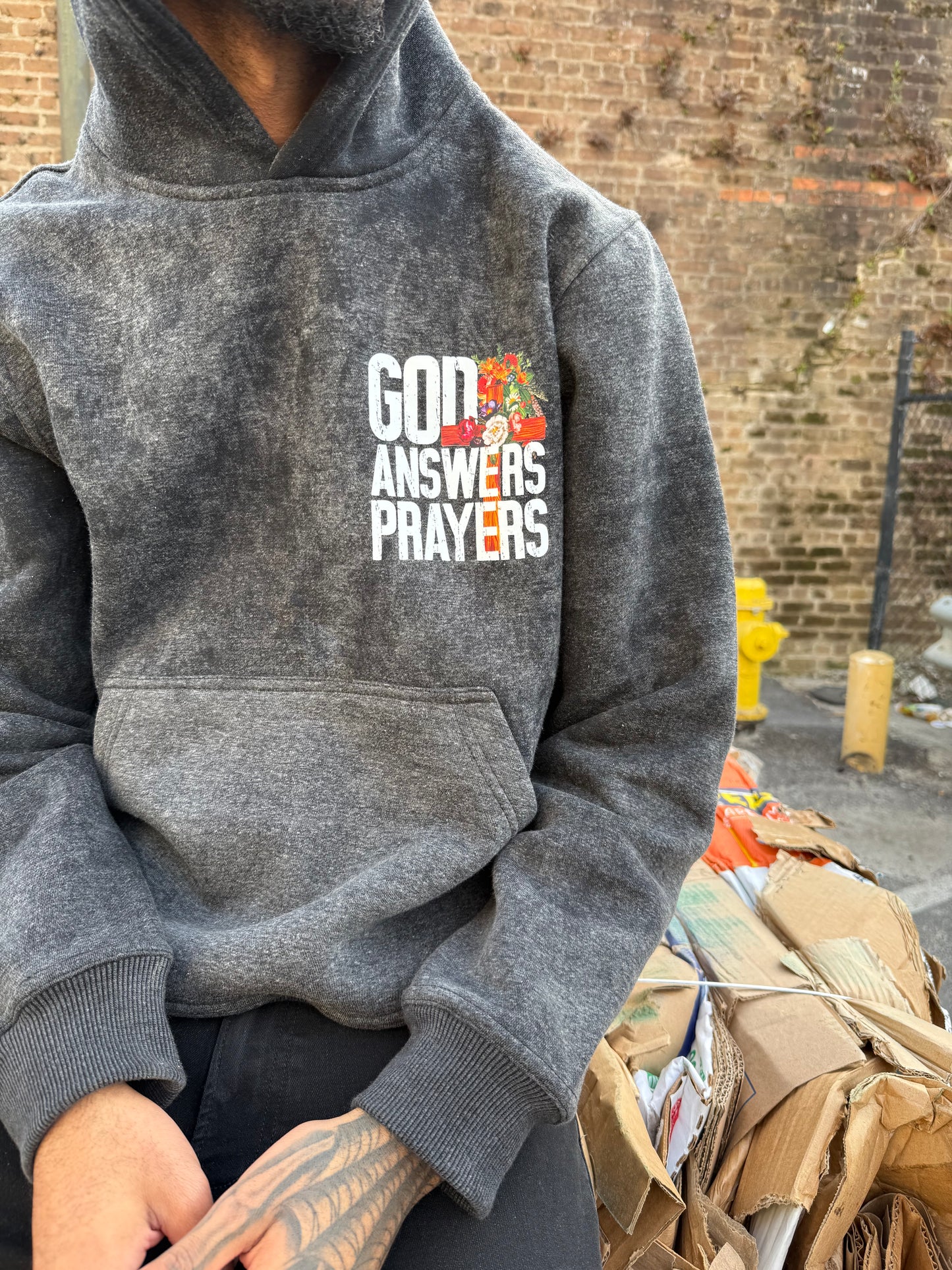 Acid Washed God Answers Prayers Hoodie