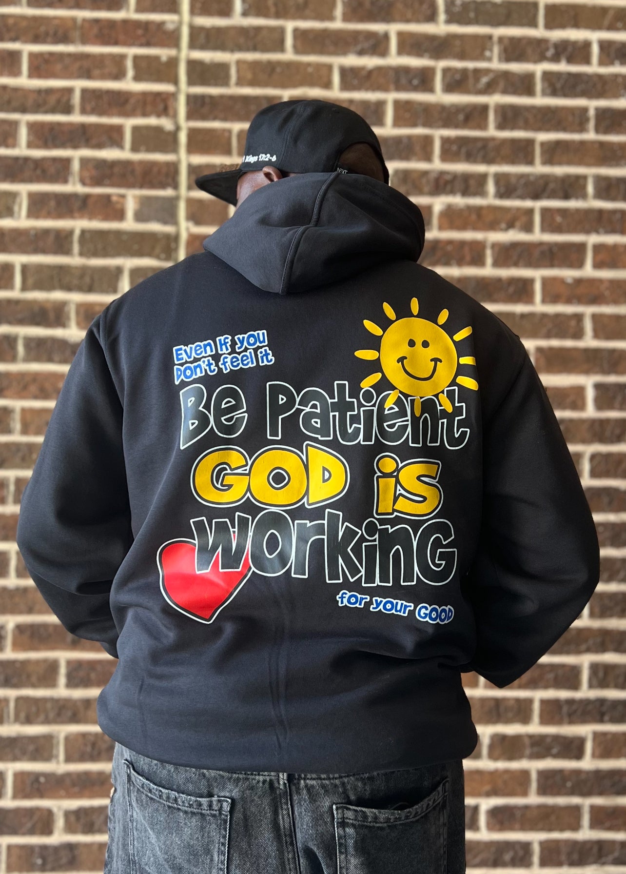 Be Patient God is Working Hoodie- Black