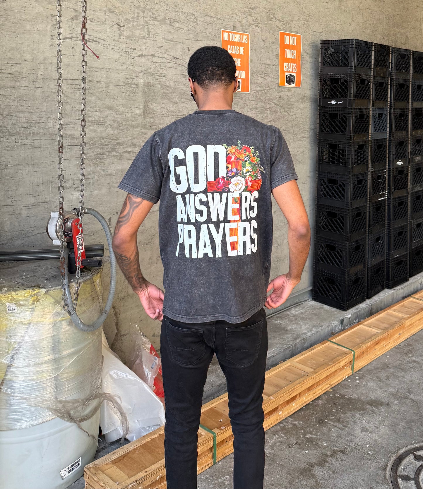 Acid Washed God Answers Prayers Tee
