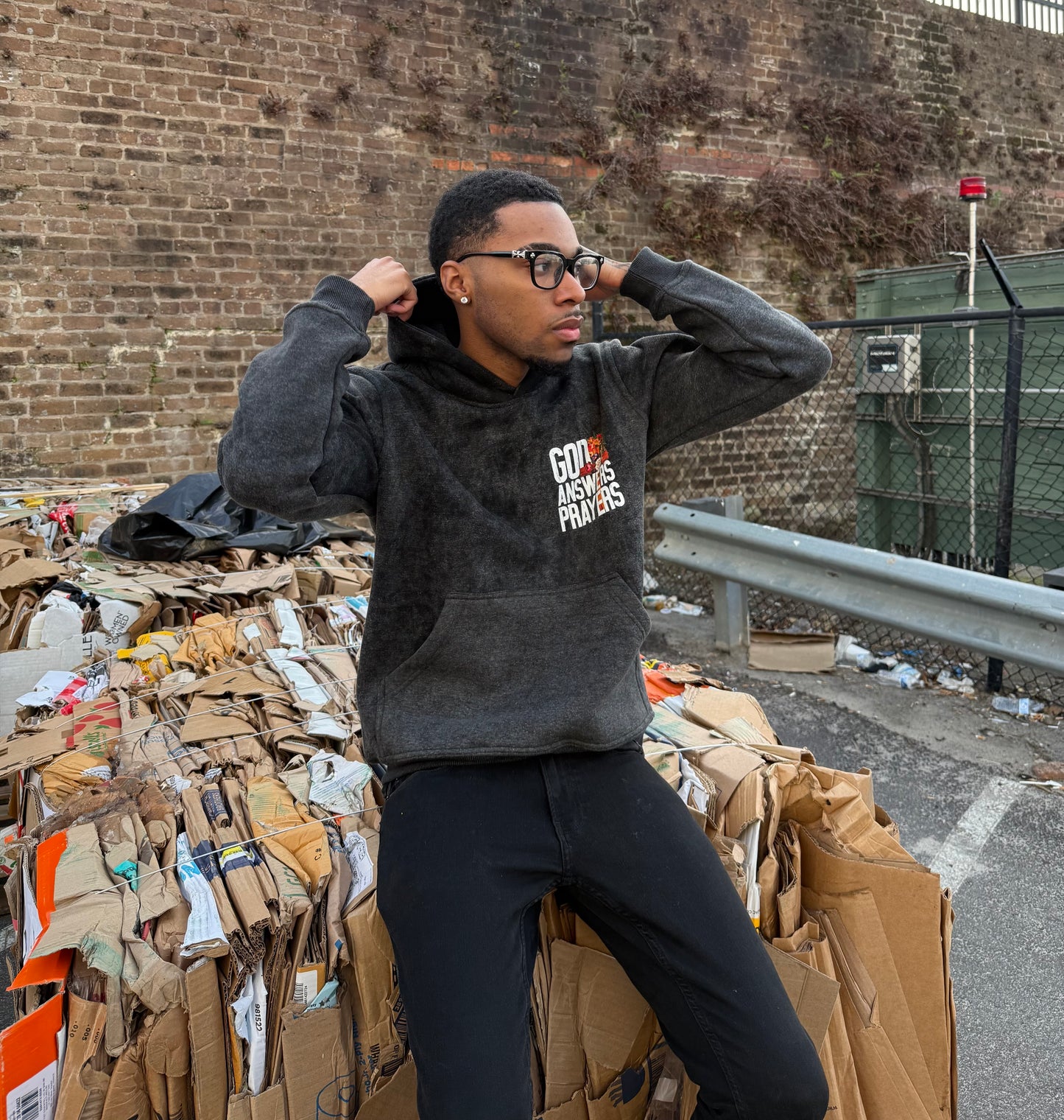 Acid Washed God Answers Prayers Hoodie